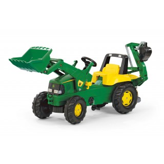 Minamas traktorius su 2 kaušais - vaikams nuo 3 iki 8 metų | JrollyJunior John Deere | Rolly Toys